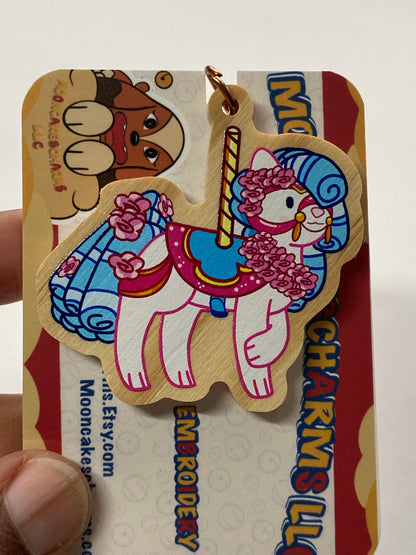 Carousel horse wooden charm