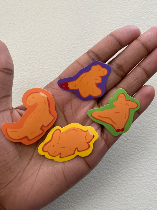 Crazy chicken nugget stickers