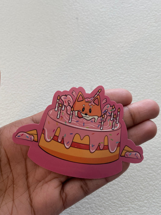 Birthday cake sticker